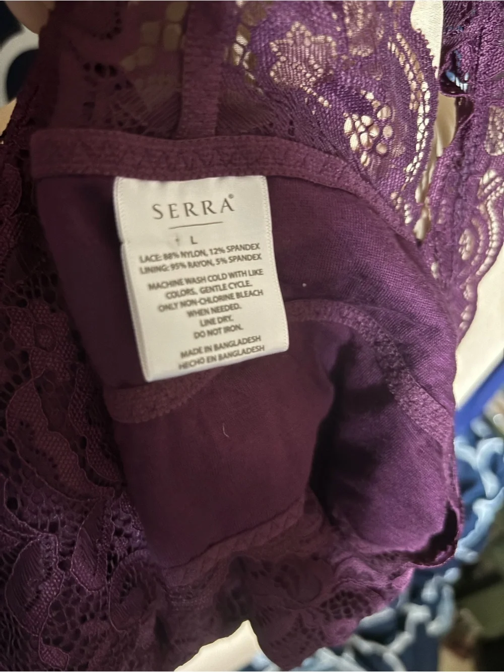 Serra Lace Racerback Bralette in Plum